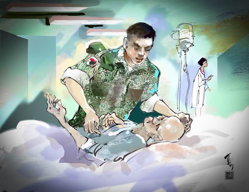 dem trong benh vien voi nguoi linh ve tu chien truong