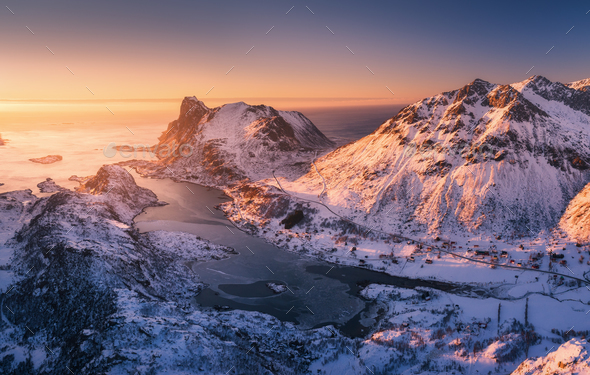 sunset on snow