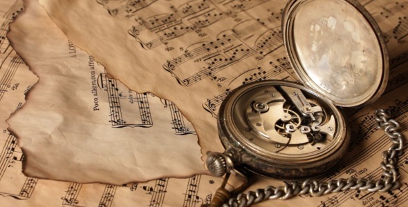 Vintage Pocket Watch on Sheet Music