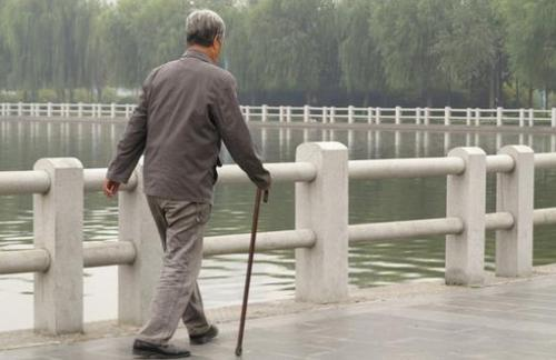 asian old man walking